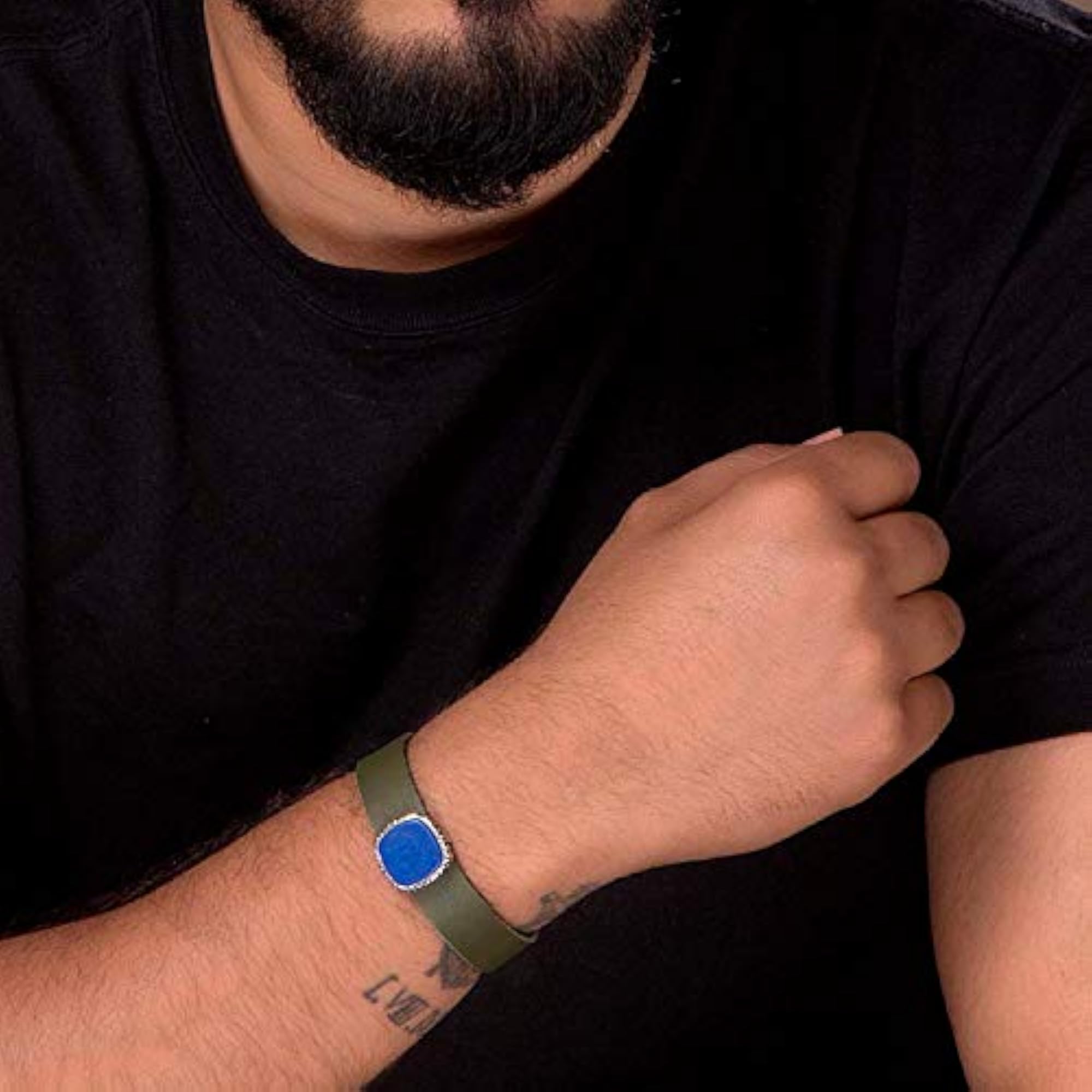 Dare Milestone Leather Bracelet with Sapphire Accent